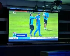 pool villa projector set up