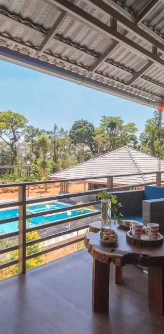 pool villa balcony view